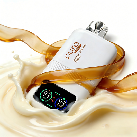 Pure vape Diffuser: Pure Mate™ 10000 Sweet Vanilla Caramel cream zero nicotine inhaler with smart LCD puff tracker