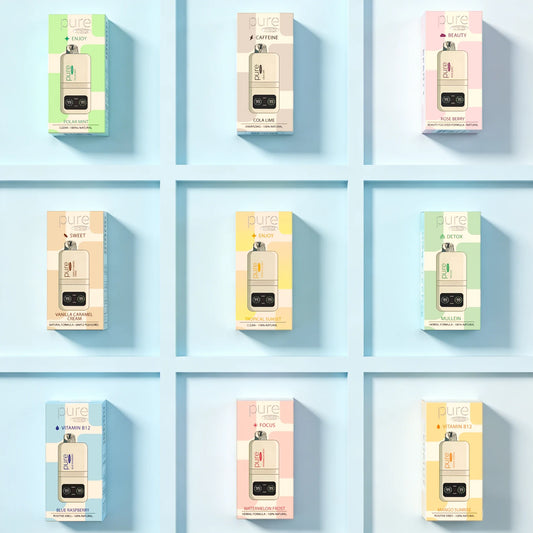 9-Flavor Smart LCD Wellness Inhaler Set | Nicotine Free Vape Collection Pure Mate 10000