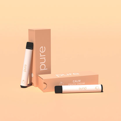Pure Plus 600 Peach Cream 2-Pack - pure vape pure vapes Zero Nicotine 1200 Puffs Fruity Cream Diffuser