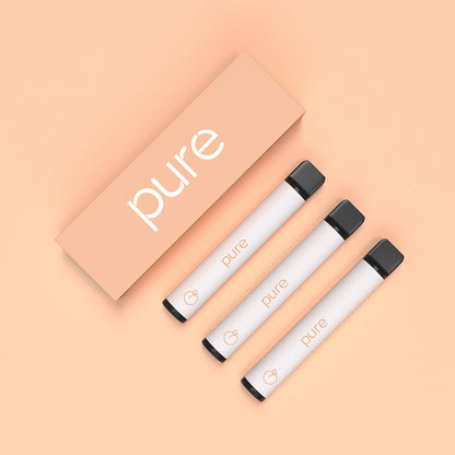 Pure Plus 600 Peach Cream 3-Pack - pure vape pure vapes Zero Nicotine 1800 Puffs Fruity Cream Diffuser