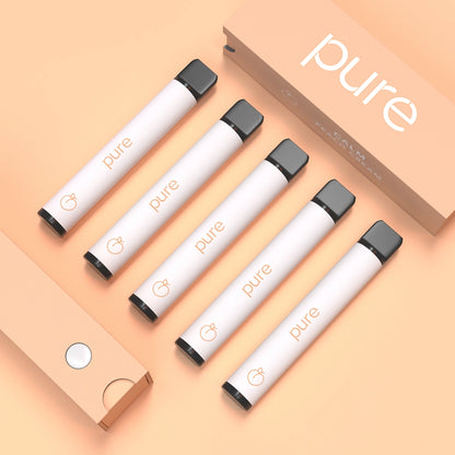 Pure Plus 600 Peach Cream 5-Pack - pure vape pure vapes Zero Nicotine 3000 Puffs Fruity Cream Diffuser