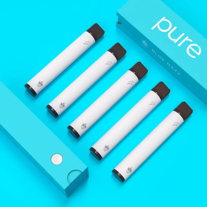 Pure Plus 600 Blue Razz 5-Pack - pure caffeine vape pure bar vape Zero Nicotine 3000 Puffs Bold Berry Diffuser