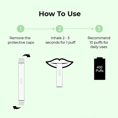 How to Use Pure Bar 400 Cool Mint Frost - pure caffeine vape pure bar vape Zero Nicotine Caffeine Diffuser Usage Guide