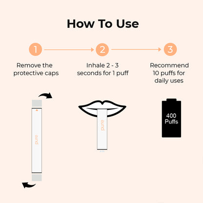 How to Use Pure Bar 400 Peach Cream - pure vape pure bar vape Zero Nicotine Calm Diffuser Usage Guide