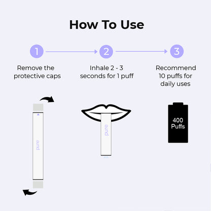How to Use Pure Bar 400 Lavender Berry - pure bar vape pure vape pen Zero Nicotine Floral Fruit Diffuser Usage Guide