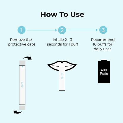 How to Use Pure Bar 400 Blue Raspberry - pure bar vape pure vape pen Zero Nicotine Vitamin B12 Diffuser Usage Guide