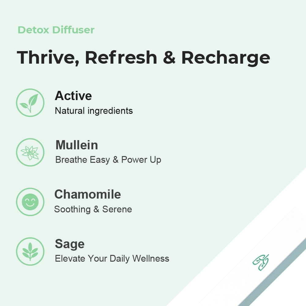 Detox Diffuser - Mullein Lungreset - Pure Bar 400 Puffs - Lung Detox Diffuser