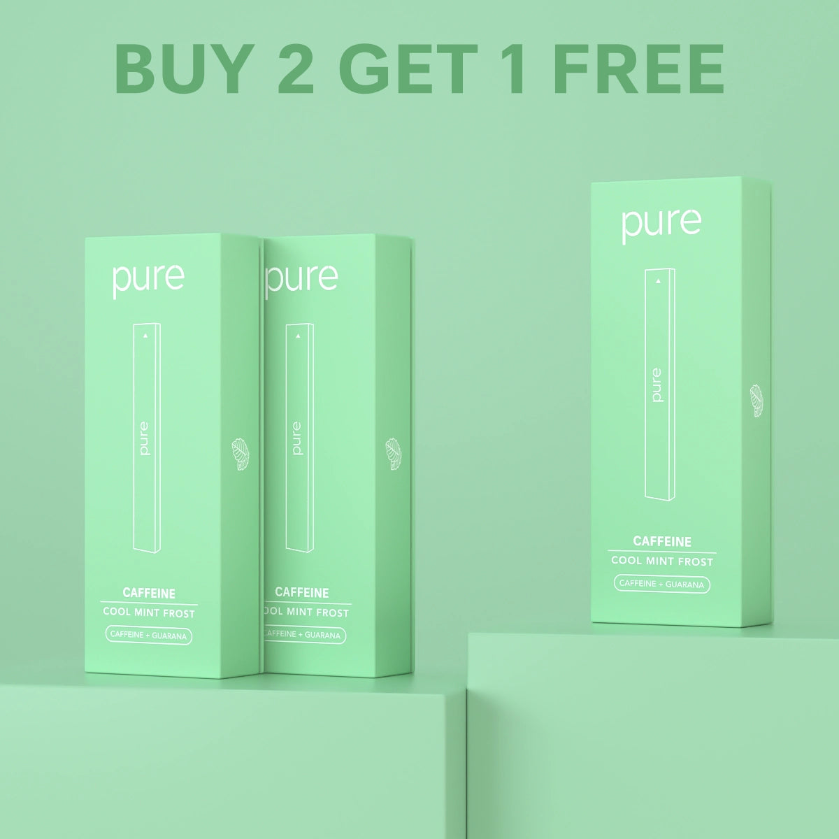 Caffeine Diffuser - Cool Mint Frost - Pure Bar  400 Puffs - Energy Boost Diffuser