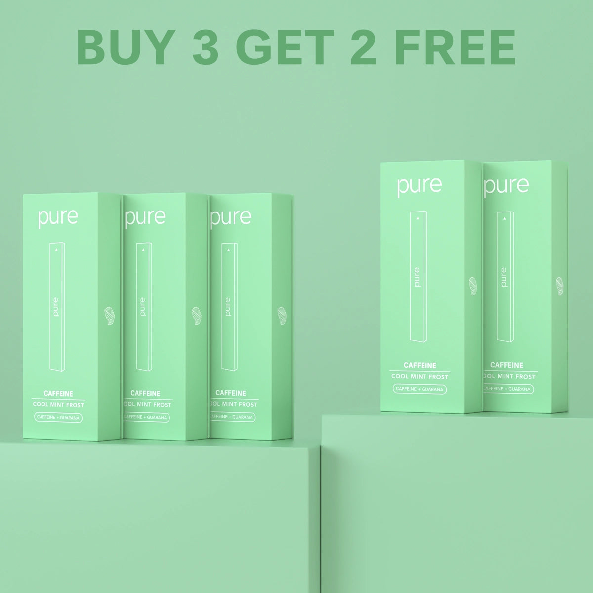 Caffeine Diffuser - Cool Mint Frost - Pure Bar  400 Puffs - Energy Boost Diffuser