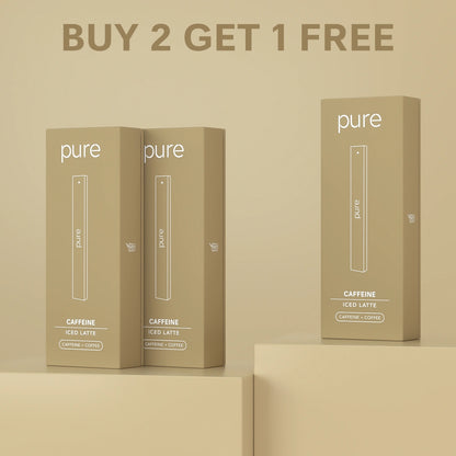 Pure Bar 400 Iced Latte BOGO - Buy 2 Get 1 Free pure caffeine vape pure bar vape Zero Nicotine Coffee Ice Diffuser Deal