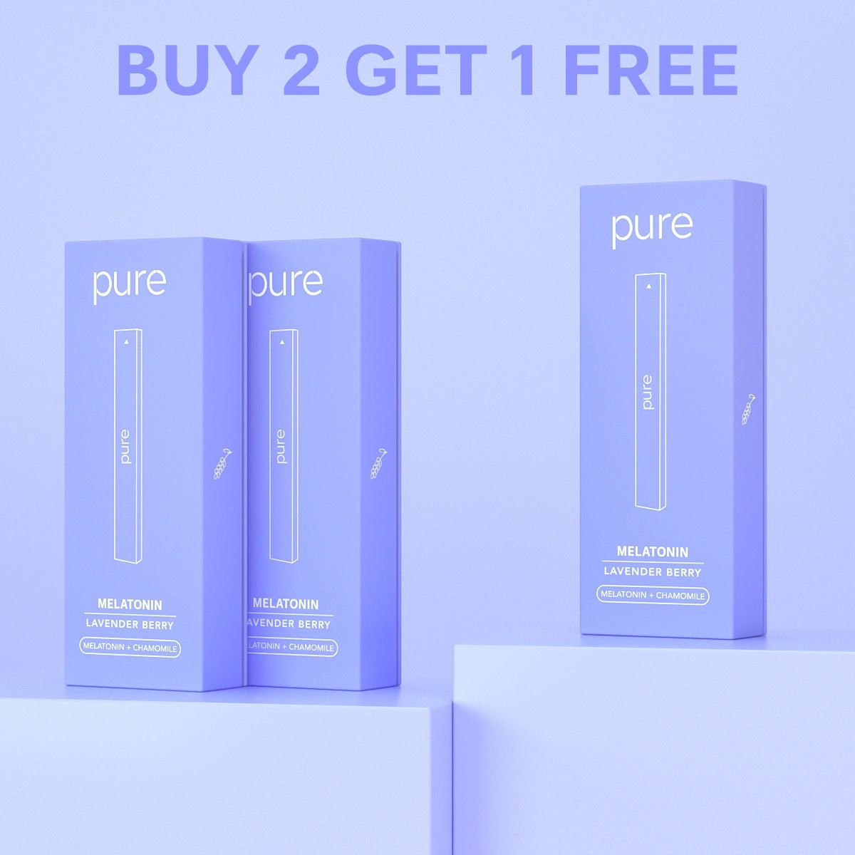 Pure Bar 400 Lavender Berry BOGO - Buy 2 Get 1 Free pure bar vape pure vape pen Zero Nicotine Floral Fruit Diffuser Deal