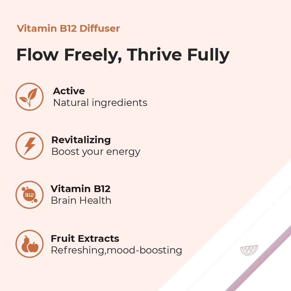 Vitamin B-12 Diffuser - Watermelon Frost - Pure Bar 400 Puff - Vitamin Energy Diffuser
