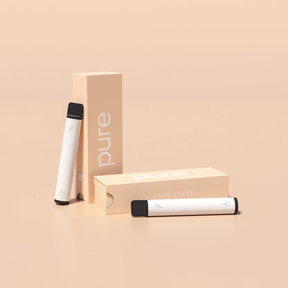Pure Plus 600 Cafe Latte Front View - pure caffeine vape pure bar vape Zero Nicotine Coffee Cream Energy 600 Puffs Inhaler