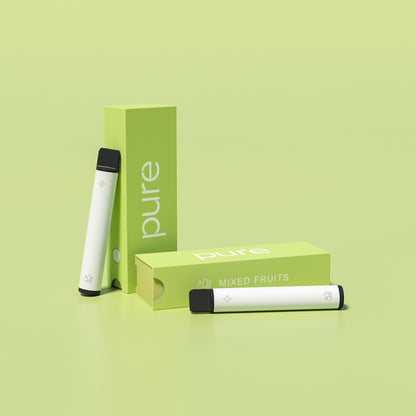 Pure Plus 600 Mixed Fruits Front View - pure vape pure vapes Zero Nicotine Tropical Fruit Vitamin B12 600 Puffs Inhaler