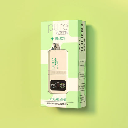 Pure Mate 10000 Polar Mint Packaging Box - pure vape pure diffuser vape Zero Nicotine Arctic Wellness Diffuser Box