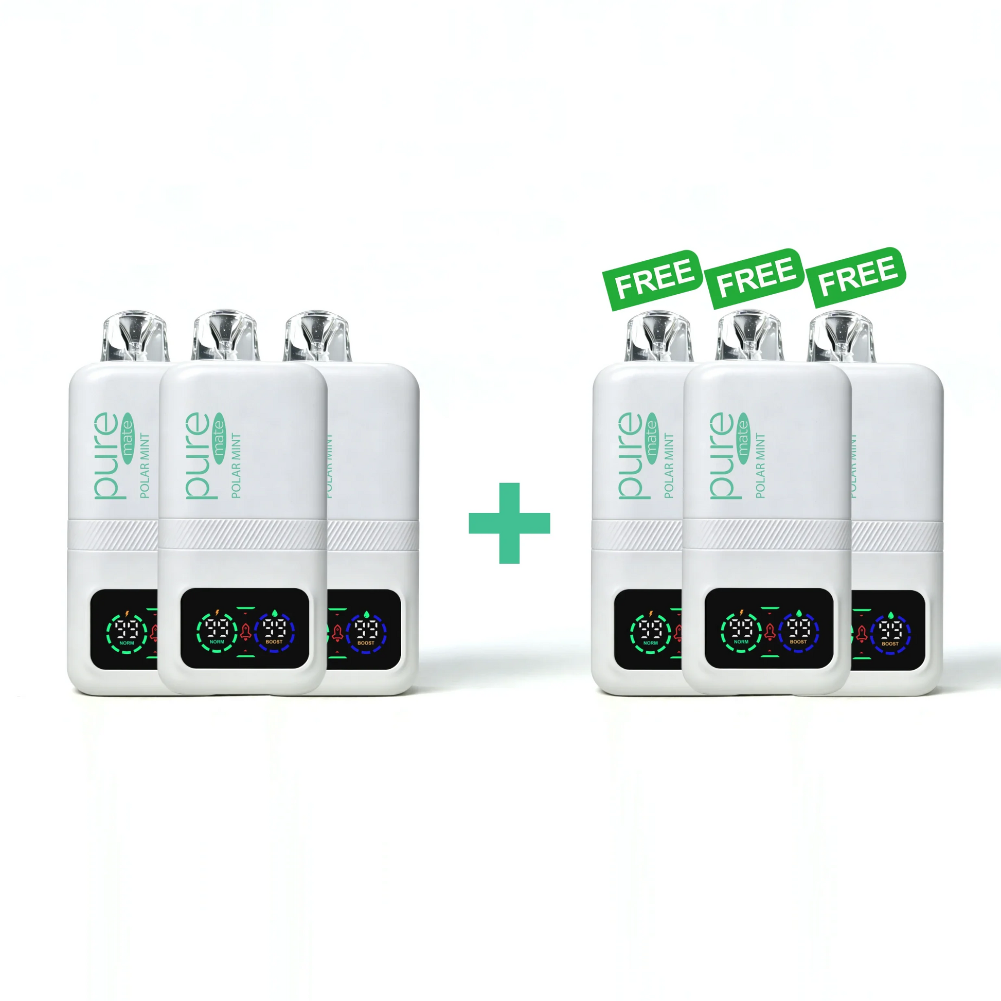 Pure Mate 10000 Polar Mint Bundle - Buy 3 Get 3 Free pure vape pure diffuser vape Zero Nicotine Arctic Wellness Diffusers