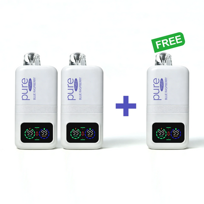 Pure Mate 10000 Blue Raspberry BOGO - Buy 2 Get 1 Free pure vape pure caffeine vape Zero Nicotine Vitamin B12 Diffuser Deal