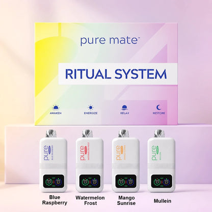 Pure Mate Ritual Set 2 with Blue Raspberry Watermelon Frost Mango Sunrise and Mullein