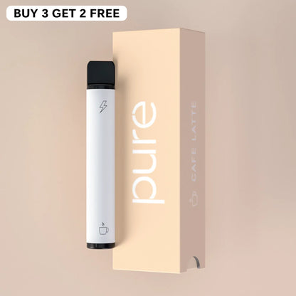 Pure Plus 600 Cafe Latte Coffee Cream Diffuser - pure caffeine vape pure bar vape Zero Nicotine Coffee Cream Energy 600 Puffs Wellness Inhaler