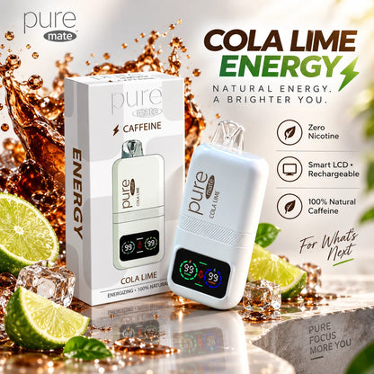 Hero product image of Pure Mate Energy Cola Lime zero nicotine caffeine diffuser