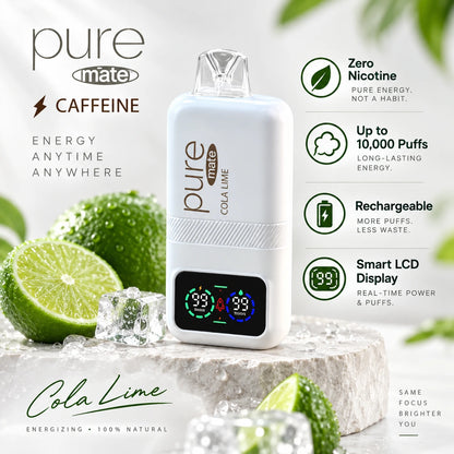 Rechargeable Pure Mate Energy Cola Lime caffeine diffuser with a clean modern product presentation