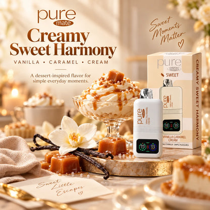 Pure Mate Vanilla Caramel Cream diffuser with vanilla, caramel and creamy dessert-inspired styling