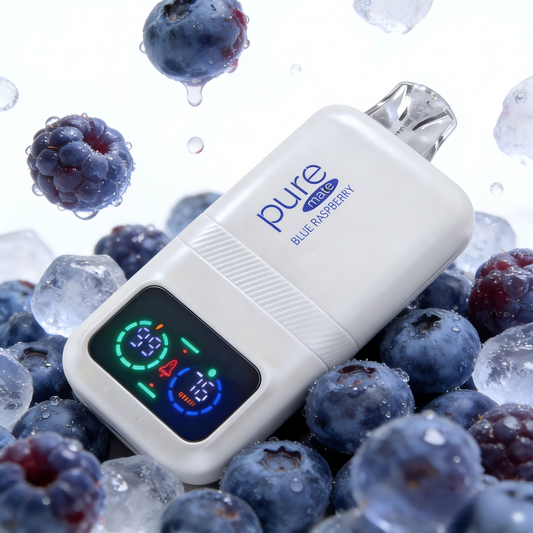 Pure Diffuser: Pure Mate™ 10000 Blue Raspberry nicotine-free wellness inhaler featuring 10,000 inhales and smart digital display